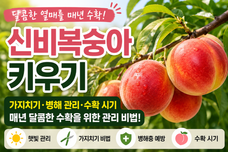 신비복숭아 키우기 총정리! 가지치기부터 수확까지 달콤한 열매 맺는 관리 비법