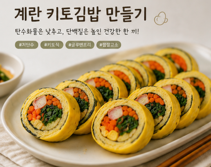 가성비 있게 집에서 키토김밥 만들기, 탄수화물 줄이는 다이어트 식단 키토김밥 레시피