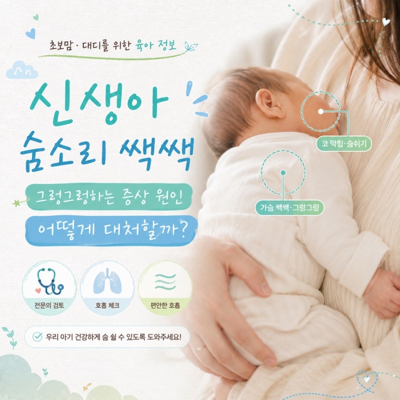 신생아 숨소리 쌕쌕 그렁그렁하는 증상 원인 어떻게 대처할까?