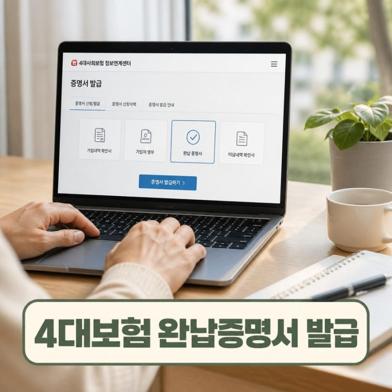 4대보험 완납증명서 순서정리| 인터넷 발급 방법 및 PDF 저장 방법