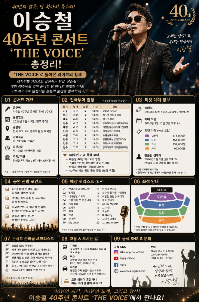 이승철 40주년 콘서트 총정리! 'THE VOICE'로 돌아온 라이브의 황제