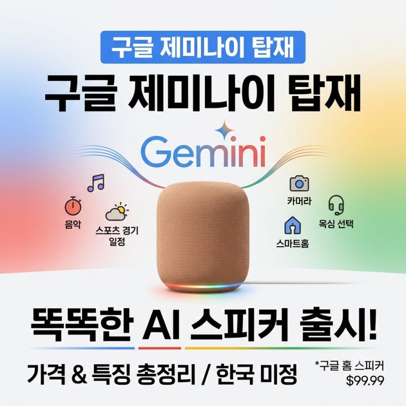구글, 제미나이 품은 AI 스피커 출시! 한국 출시일 가격 스펙 총정리