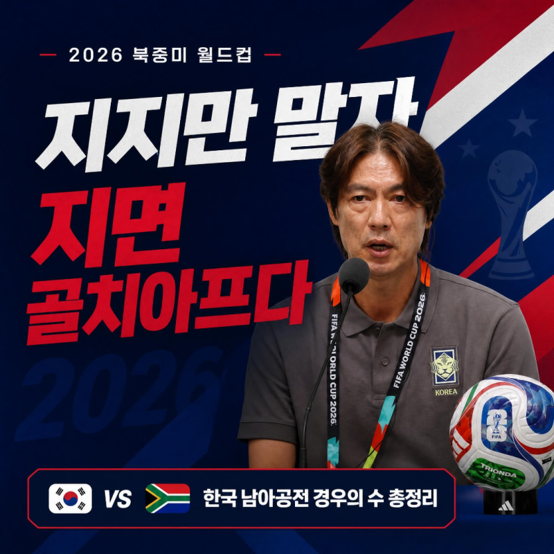 월드컵 한국 남아공전 32강 경우의 수 분석 "지면 골치아프다"
