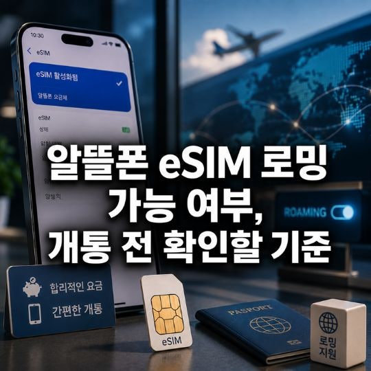 알뜰폰 eSIM 로밍 가능 여부, 개통 전 확인할 기준