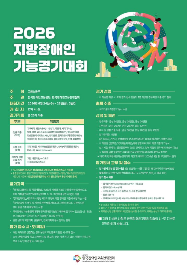 2026년 부산장애인기능경기대회 개막! 21개 종목, 153명 선수의 뜨거운 도전