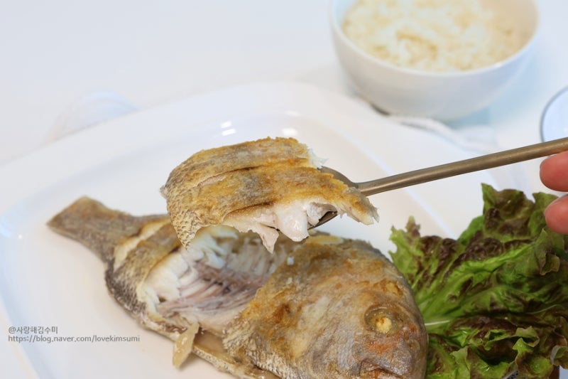 반건조생선 굽기 참돔 요리 기름튀지않게 생선구이 하는법