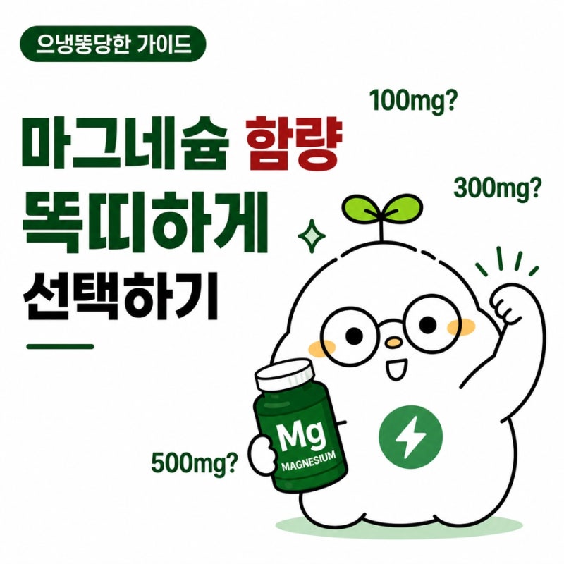 마그네슘 함량 추천｜상황별 마그네슘추천함량 및 마그네슘고함량 선택 가이드