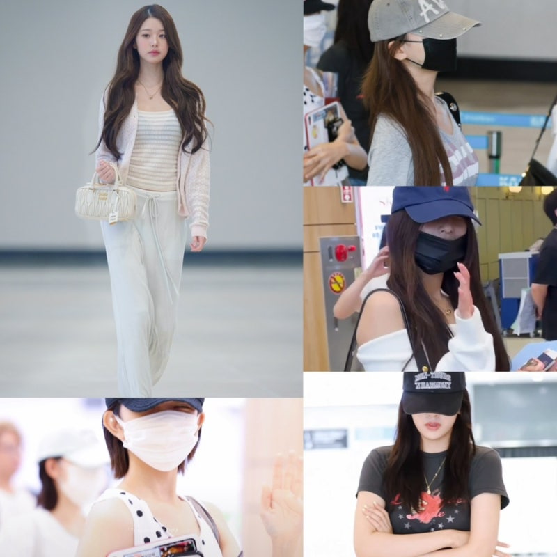 230626 IVE Jang Wonyoung, Rei, An Yujin, Liz, Leeseo at the Airport ✈️✈️ Outfits