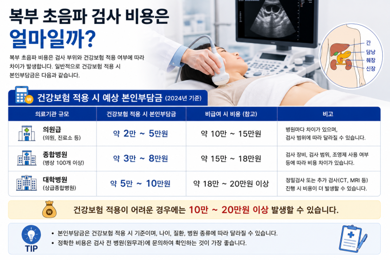 복부 초음파 검사 비용 총정리