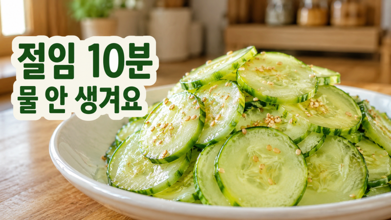 어린이 오이무침 맵지 않게, 물 안 생기는 절임 10분 기준