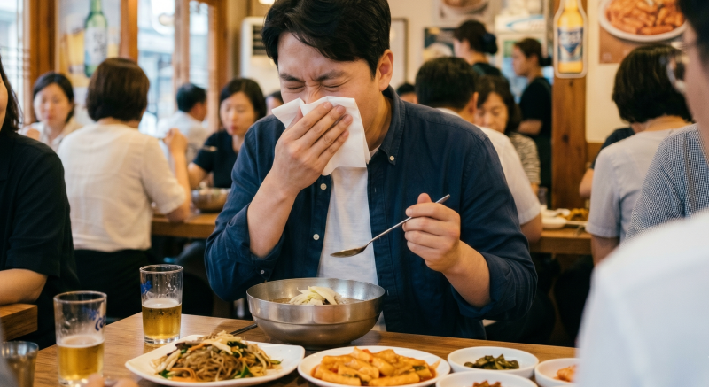 밥 먹을 때 흐르는 콧물, 멈추지 않는 재채기, '미각성 비염' 항히스타민제 효과없는 이유 [강서구 화곡역 이목한의원]