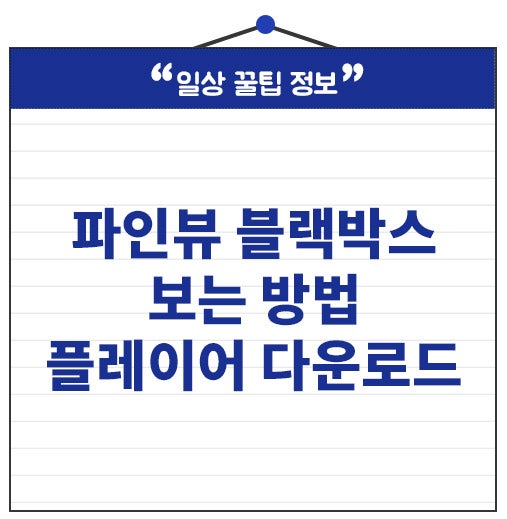 파인뷰 블랙박스 보는방법 플레이어 다운로드 백업까지! 확인하세요.