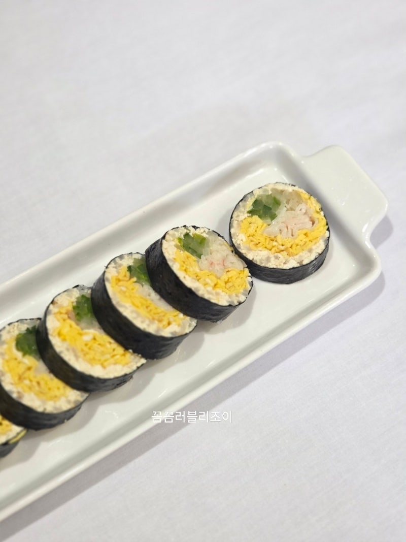 오이 맛살 김밥 레시피 오이 크래미 김밥 두부밥으로 혈당 덜 오르는 다이어트 김밥
