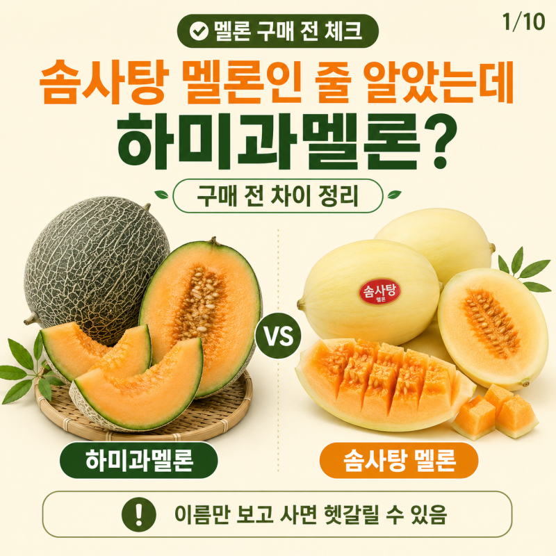 솜사탕 멜론인 줄 알았는데 하미과멜론? 구매 전 차이 정리