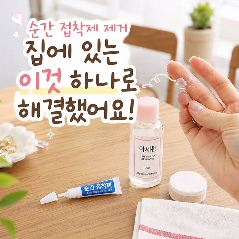 순간 접착제 제거 집에 있는 이것 하나로 해결했어요
