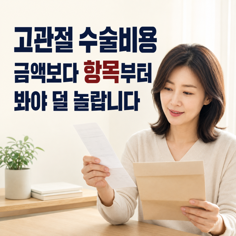 고관절 수술비용, 금액보다 항목부터 봐야 덜 놀랍니다