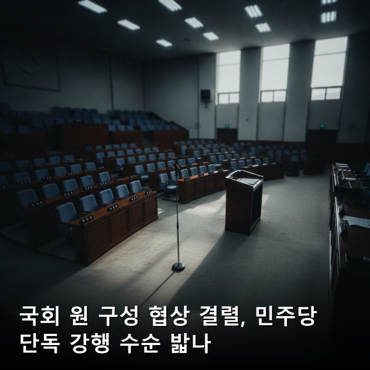 국회 <b>원 구성</b> 협상 결렬, 민주당 <b>단독</b> 강행 수순 밟나