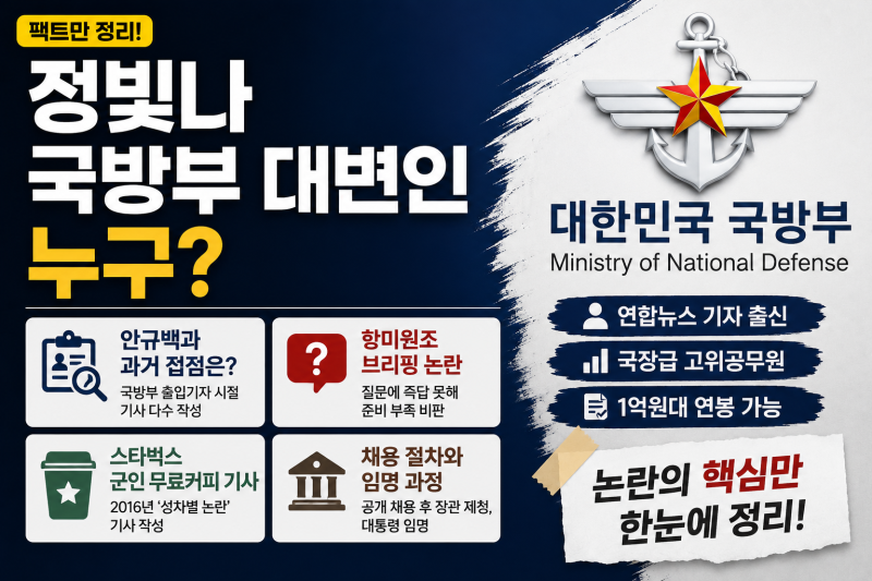 정빛나 국방부 대변인 누구? 항미원조 답변 논란