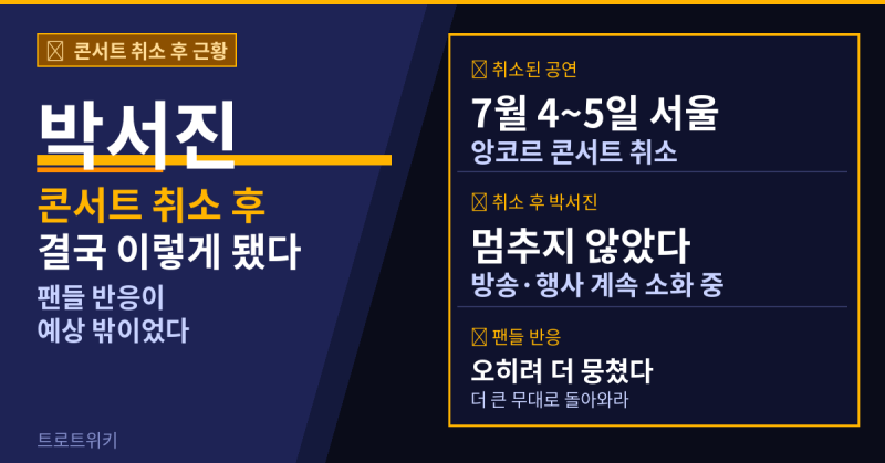 박서진 콘서트 취소 후 결국 이렇게 됐다