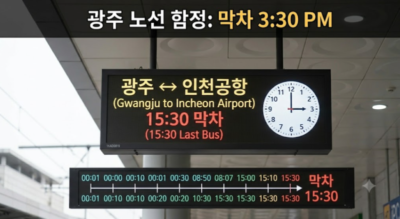 광주에서 인천공항 가는 법 | 직행 공항버스 시간·요금 (막차 15:30 주의·KTX 환승)