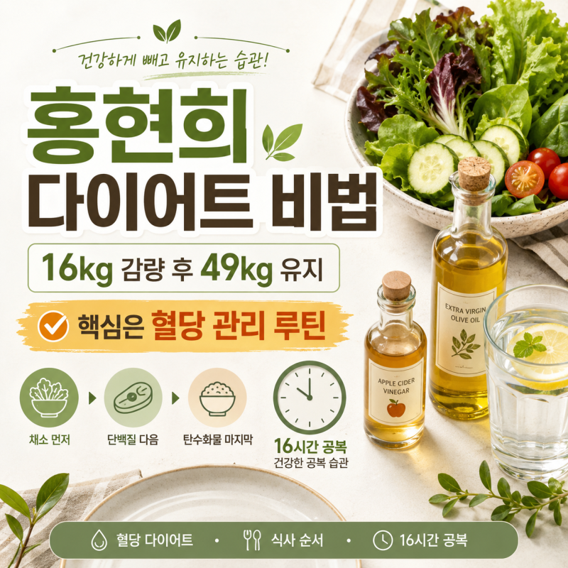 홍현희 다이어트 비법, 16kg 감량 후 49kg 유지한 혈당 관리법