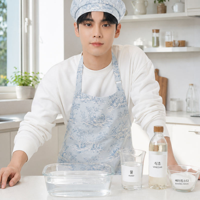 전자렌지 청소법, 베이킹소다와 식초로 찌든 때 5분 만에 해결하기