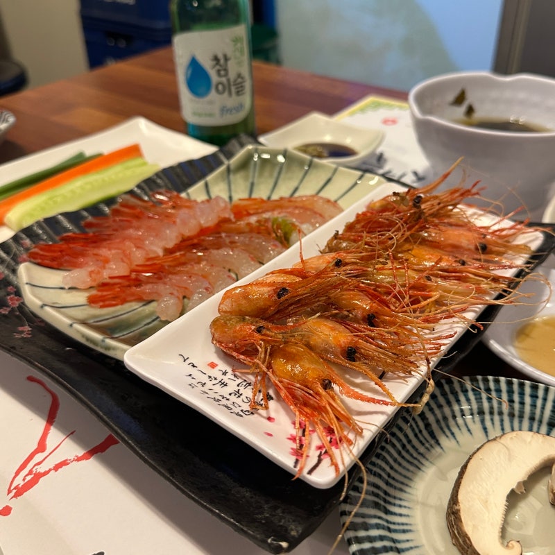 봉천역맛집 동해세꼬시의 독도꽃새우회 중, 새우 미나리전(서울 봉천동 횟집, 서울대입구역 ....