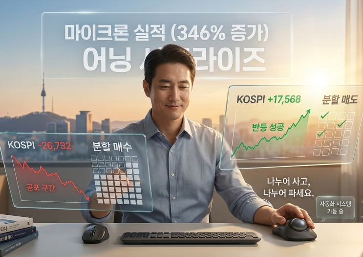 마이크론의 어닝 서프라이즈에 오늘 <b>코스피</b>도 <b>상승 출발</b>이... 