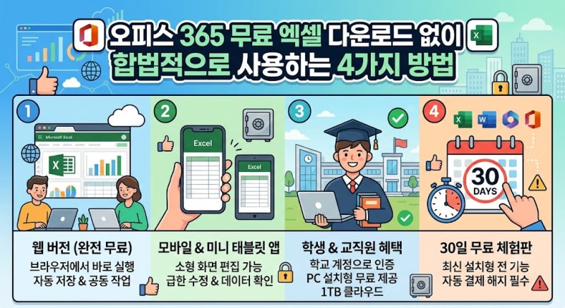 오피스 365 무료 엑셀 다운로드 없이 합법적으로 사용하는 4가지 방법