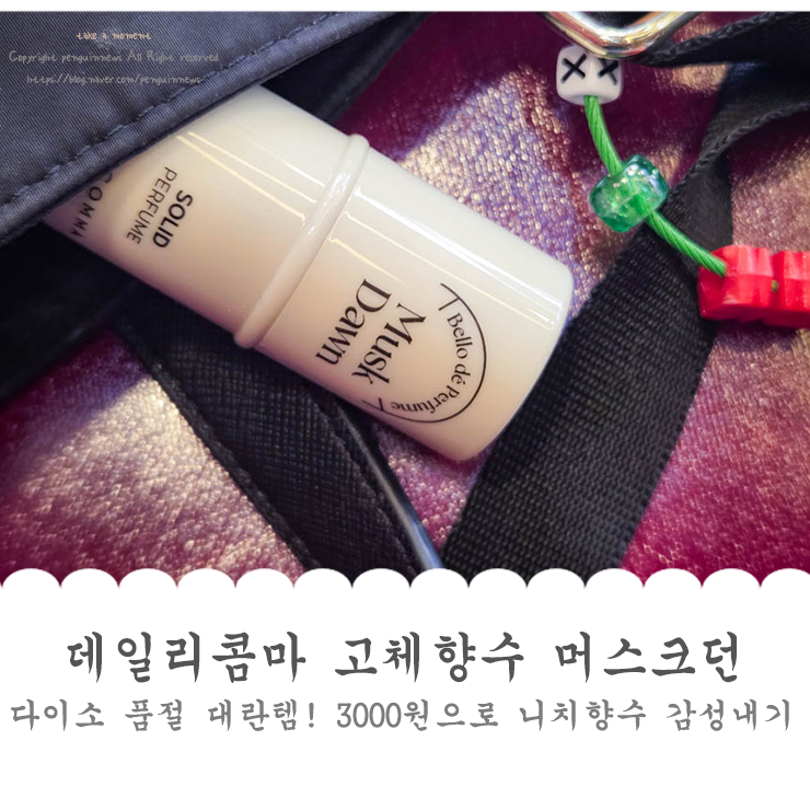 다이소 품절 대란템, 데일리콤마 고체향수 머스크던 후기 3000원으로 니치 향수 감성 내기 가....