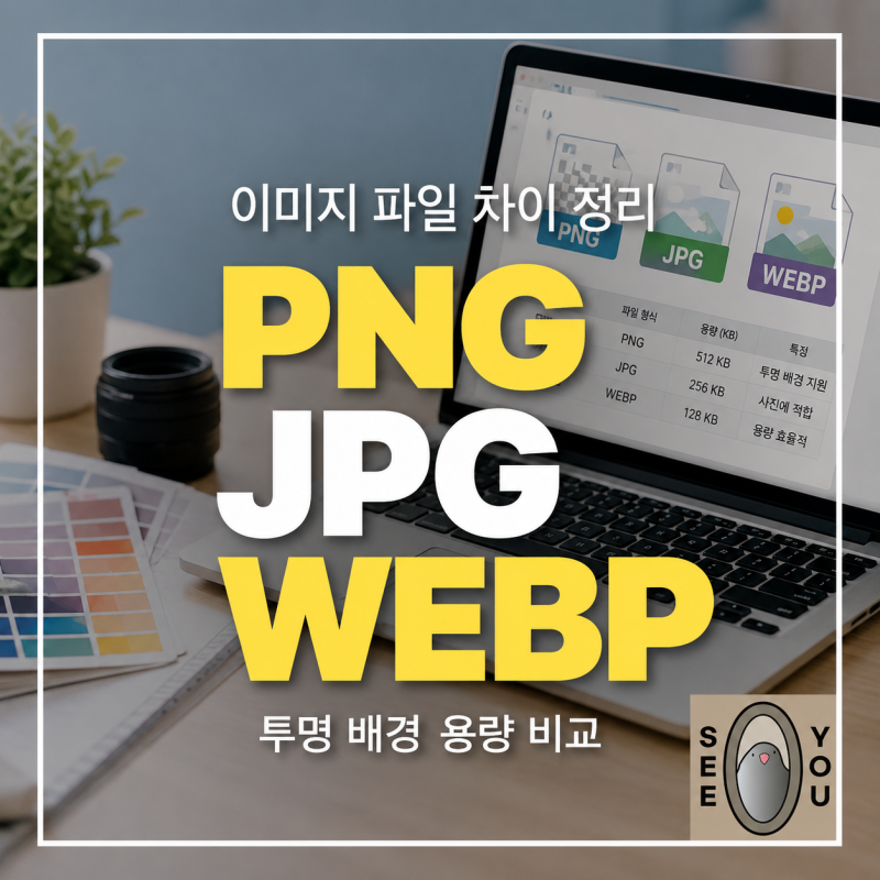 이미지 파일 PNG JPG WEBP 차이 정리