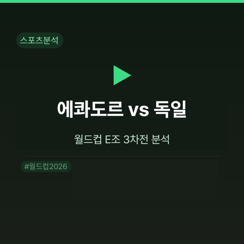 월드컵 에콰도르 독일 예상 스코어, 독일의 로테이션 변수와 에콰도르의 올인 전략