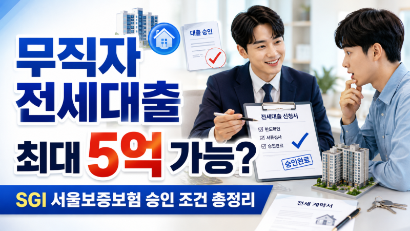 무직자 전세대출 한도 5억까지? SGI 서울보증보험 심사 기준과 승인 전략