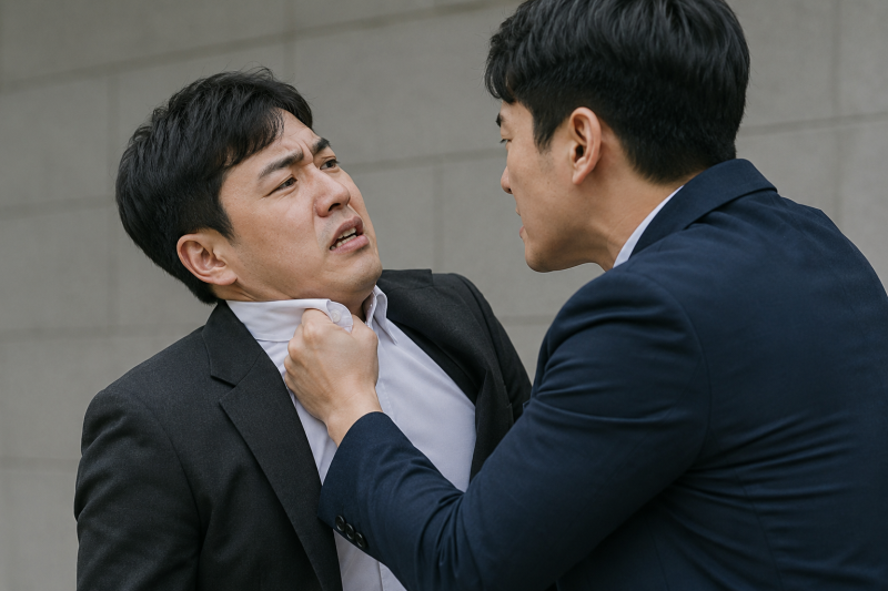 멱살폭행? 멱살 한 번 잡았다고 벌금 수 백 깨질 수 있습니다