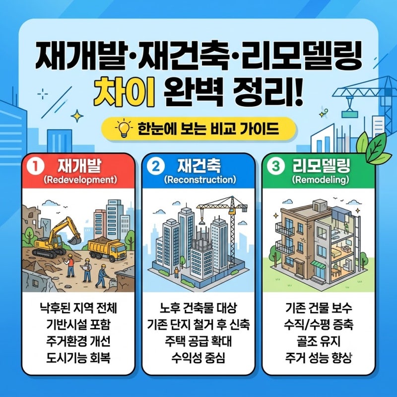 재개발·재건축·리모델링 차이 완벽 정리!