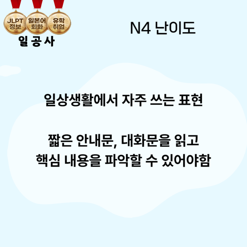 일본어 독학으로 JLPT N4 도전! JLPT N4난이도부터 필수 문법까지