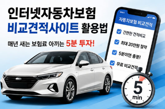인터넷자동차보험료비교견적사이트 조회 활용법, 매년 새는 보험료 아끼는 5분 투자