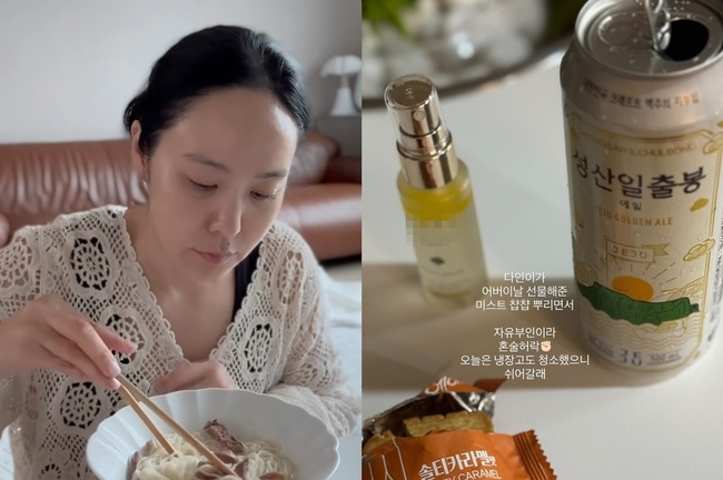 박지윤, 딸 미국 보내고 아들은 전남편에게? 혼술 근황 포착