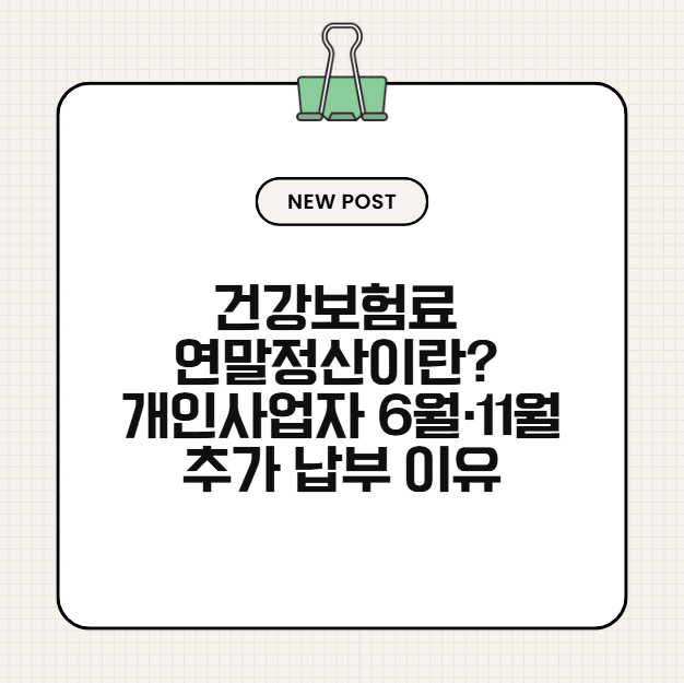 개인사업자 건강보험료 폭탄? 6월·11월 추가 고지되는 이유 총정리
