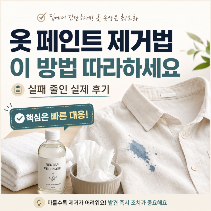 옷 페인트 제거 방법 이렇게 따라하세요! 실패 줄인 실제 후기