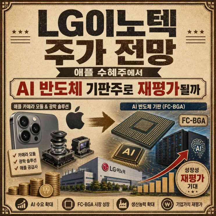 <b>LG이노텍</b> 주가 전망, 애플 수혜주에서 AI 반도체 기판주로... 