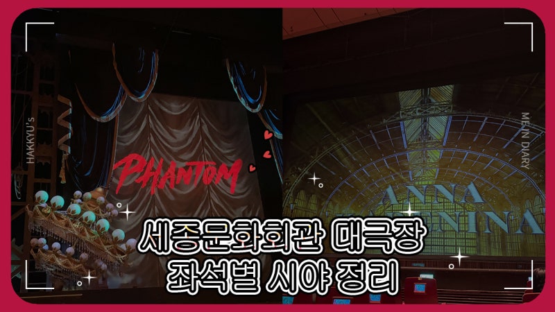 세종문화회관 대극장 좌석별 시야 및 체감시야 정리