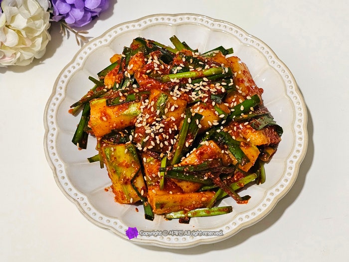 부추오이무침 레시피 오이무침양념 오이무침 물기없이 맛있게 만드는법♪