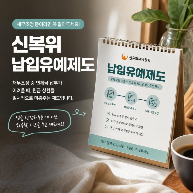 2026 신용회복위원회 납입 유예 조건 기간 총정리 실효 전 채무 재조정 활용법
