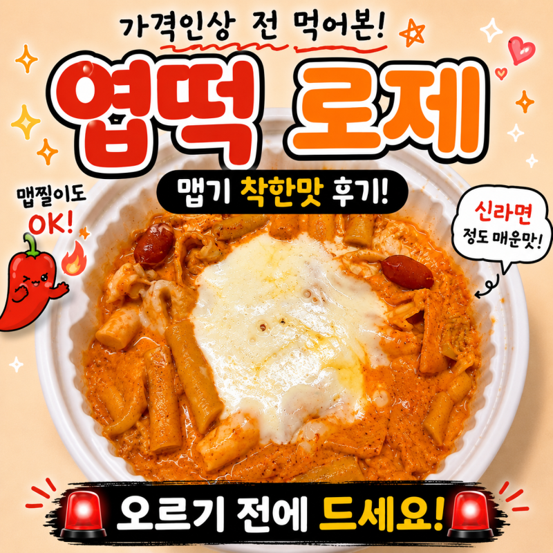 엽기떡볶이 로제떡볶이 착한맛 맵기 후기 가격 인상 전 먹어봤어요