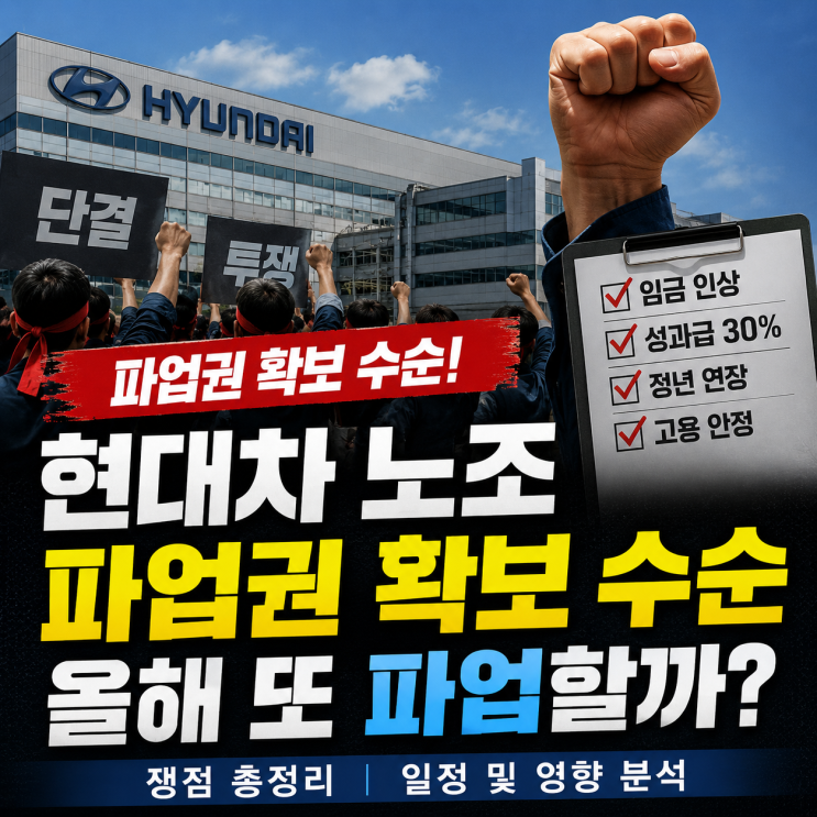 <b>현대차</b> 노조 <b>파업권</b> 확보 수순…올해 또 파업할까? 임단협 쟁점... 