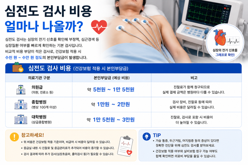 심전도 검사 비용 얼마나 나올까? 실제 부담금 정리