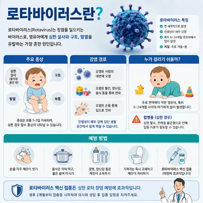 영아 로타바이러스 총정리! 증상부터 전염,예방접종,대처법까지 부모가 꼭 알아야 할 정보