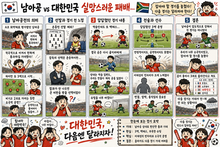 대한민국 vs <b>남아공</b>, 너무 실망스러웠던 경기