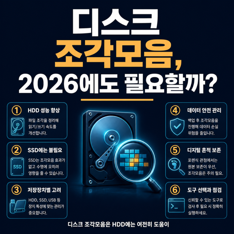 디스크 조각모음, 2026에도 필요할까?